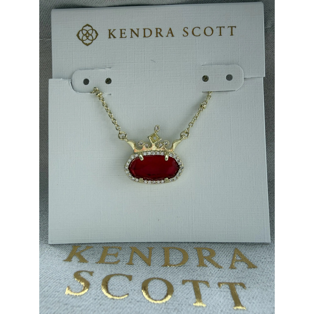 Kendra Scott Elisa Princess RED Crown Necklace